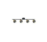 regleta 4 focos articulados beethoven negro/oro para baño,