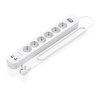 Regleta Aisens ASPS-2A2C16-W 6 Tomas 2 USB-A 2 USB-C con Protección e Interruptor