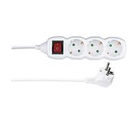 Regleta Alargadera de distribución SCHUKO con Interruptor para 250 V - 3 enchufes, 1,5 Metro