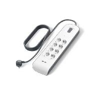 regleta alimentacion belkin bsv804vf2m-v2 8 tomas con proteccion 2xusb-a interruptor color blanco