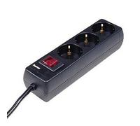 REGLETA ALIMENTACION HAMA CON 3 TOMAS INTERRUPTOR 1,4m COLOR NEGRO