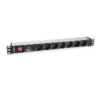 regleta alimentacion rack 19 1u 7 tomas con interruptor y protector sobretension
