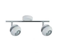 Regleta beethoven 2xgu10 blanco/plata 14x36,5x8,5 cm