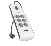 Regleta Belkin BSV604ca2m 6 Tomas 2 USB con Protección y Cable 2 m