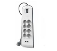 Regleta Belkin BSV804ca2M 8 Tomas 2 USB con Protección y Cable 2 m