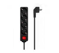 Regleta con Interruptor Aisens A154-0650/ 4 Tomas de Corriente/ Negro