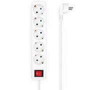 Aisens regleta 5 tomas con interruptor con cable 3×1.5mm2 - 1.4m - blanco