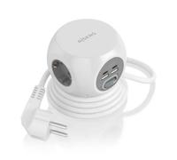 Regleta con Interruptor Aisens ASPS-2A2C04-W/ 3 Tomas de Corriente/ 2 USB Tipo-C/ 2 USB/ Cable 1.4m/ Blanco
