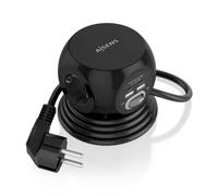 Regleta con Interruptor Aisens ASPS-2A2C05-BK/ 3 Tomas de Corriente/ 2 USB Tipo-C/ 2 USB/ Cable 1.4m/ Negro