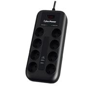 Regleta con Interruptor Cyberpower P0820SUD0-DE/ 8 Tomas de corriente/ 2 USB/ Cable 1.8m/ Negra