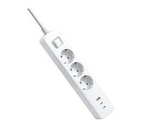 Regleta con interruptor xiaomi 20w power strip/ 3 tomas de corriente/ 1 usb/ 2 usb tipo-c/ cable 1.4m/ blanca