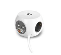 Regleta Cubica Con 3 Salidas Y 4 Puertos USB (Enchufe Europeo) - AC2415