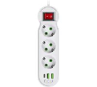 REGLETA DCU 3 TOMAS + 3 PUERTOS USB 10.5W 37400103 3 TOMAS + 3 PUERTOS USB