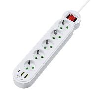 regleta dcu 5 tomas + 3 puertos usb 10.5w