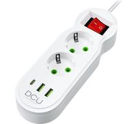 Regleta DCU Advance Tecnologic 37400102 2T 2xUSB-A 1xUSB-C 2m 2500W Blanca Protección Infantil