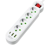 Regleta DCU Advance Tecnologic 37400104 4 tomas AC 2 USB-A 1 USB-C 2m protección avanzada Blanco