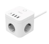 Regleta DCU Tecnologic EnergyCube 3 Tomas 3 USB-A 1 USB-C con Protección y Cable 1,5 m