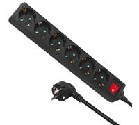 Regleta de 4 5 6 Enchufes Interruptor y Cable Color Negro Bloqueo para Ni?os