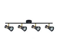regleta de 4 focos para baño modelo maximo negro-cuero