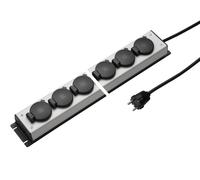 Regleta de 6 tomas Martin Kaiser con tapa y cable de 1,5 m (Enchufe Europeo) - 1059ZL4l-sw15 [10 Piezas]