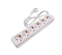 Regleta de 6 vías sin Interruptor, 1,5 m, 3G, 1,5 mm² Blanca, Ideal para expandir Puntos de conexión eléctrica en el hogar o la Oficina.