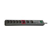 Brennenstuhl Secure-Tec Regleta de Enchufes con 8 Tomas de Corriente 3m Antracita