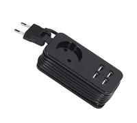 Regleta de Alimentación 1200W 10A, Adaptador Ignífugo con 4 Puertos USB, Regleta Ligera y Versátil para Carga de Tabletas y Teléfonos Inteligentes (#2)