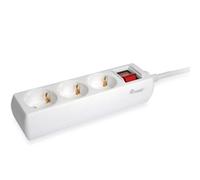 Regleta de Alimentación Equip con 3 Tomas y Botón de Encendido/Apagado - 1.5m Blanca