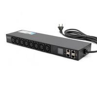 Regleta de alimentación SMART PDU 1U, enchufe de alimentación IEC320 C20 16A/250V, 8x enchufes C13, 16A