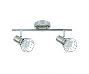 Regleta de baño mateo fabrilamp en cromo y níquel con 2 focos orient