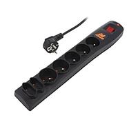 Regleta de enchufes ACAR P7 5M BLACK: enchufes de protección: 7 230VAC 10A ne...