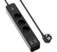 Regleta de enchufes BKL-03 EU con 6 puertos USB Black