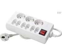 Regleta de enchufes conmutada Kopp de 9 tomas borde blanco ártico - 129802002 [10 Piezas]