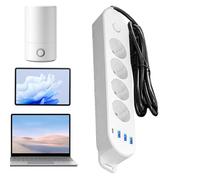 Regleta de Enchufes Europea,Adaptador de Enchufe para Viajes Europeo de Múltiples Puertos | Accesorios Eléctricos Portátiles Multifunción para Tabletas, Teléfonos Móviles, Hogar y Residencia Universit