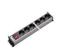 Regleta de enchufes Martin Kaiser de 10 vías con interruptor gris-negro (Enchufe Europeo) - 1101/10l-sw [10 Piezas]