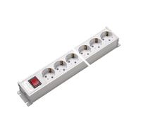 Regleta de enchufes Martin Kaiser de 4 vías 45 grados con interruptor Blanco (Enchufe Europeo) - 1101/10ws [10 Piezas]