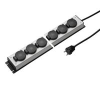 Regleta de enchufes Martin Kaiser de 6 vías con tapa abatible sin cable interruptor (Enchufe Europeo) - 1059ZL6L-SW15
