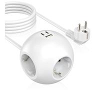 Regleta de enchufes PD 25W Cubo con 1 USB A y 2 USB C, Blanco
