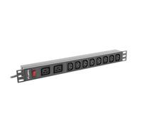 Regleta de enchufes RACK PDU 19 1U 16A PDU-02I1908I-0200-C20-BK