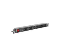Regleta de enchufes RACK PDU 1U 10A 10xIEC PDU-10I-0200-IEC-BK