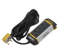 Regleta de enchufes STANLEY 2 tomas con clip para cinturón, 5m
