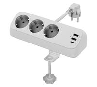 regleta de enchufes VALUE de 3 vías con Interruptor y 10 m de Cable - Tomas de 230 V / 16 A con Contacto de Puesta a Tierra, giradas 45°, Cierre de Seguridad para niños, Interruptor Iluminado