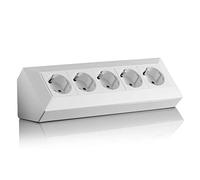Regleta de Esquina Schuko, USB, para Cocina, Oficina, Taller, Ideal para encimeras de Cocina, Toma sobresaliente o bajo encimera, sin Cable, plástico, Grande: 5 F, Blanco
