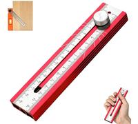 Regleta de nivel de marcación multifuncional, herramienta de protractor de posicionamiento ajustable con buscador de ángulo de 15°-90° y calibre profundo, herramienta de escritura precisa para
