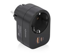 Enchufe Aisens ASPS-1A1C07-BK/ 1 Toma de Corriente/ 1 USB Tipo-C PD/ 1 USB/ Negro