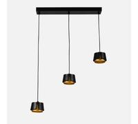Regleta domenica 3 x gx53 negro/oro 27w 4000k 2400lm bombillas incluid