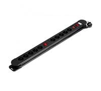 Regleta enchufes, 10 enchufes 2P+Z, cable VIRONE PS-3/B/1,5M