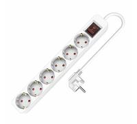 Regleta enchufes 6 tomas con interruptor tm electron (1,5 m)