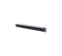 Regleta enchufes rack 19 X8 1U Schuko 3M fusible 713986