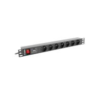 Regleta enchufes RACK PDU 1U 16A 7x230V PL 2m PDU-07E-0200-BK